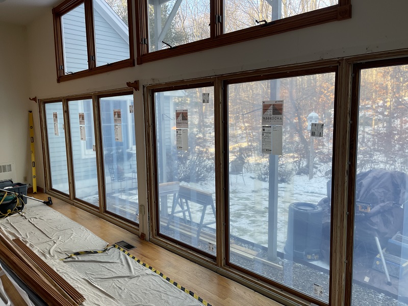 Wood interior picture window replacement